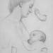 Infant's Repast, Study of a Mother and Child with separate Arm and Leg Studies of the Child